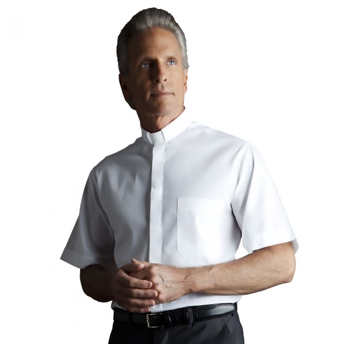 Camicia da sacerdote Clergy manica corta misto cotone - Art. 148